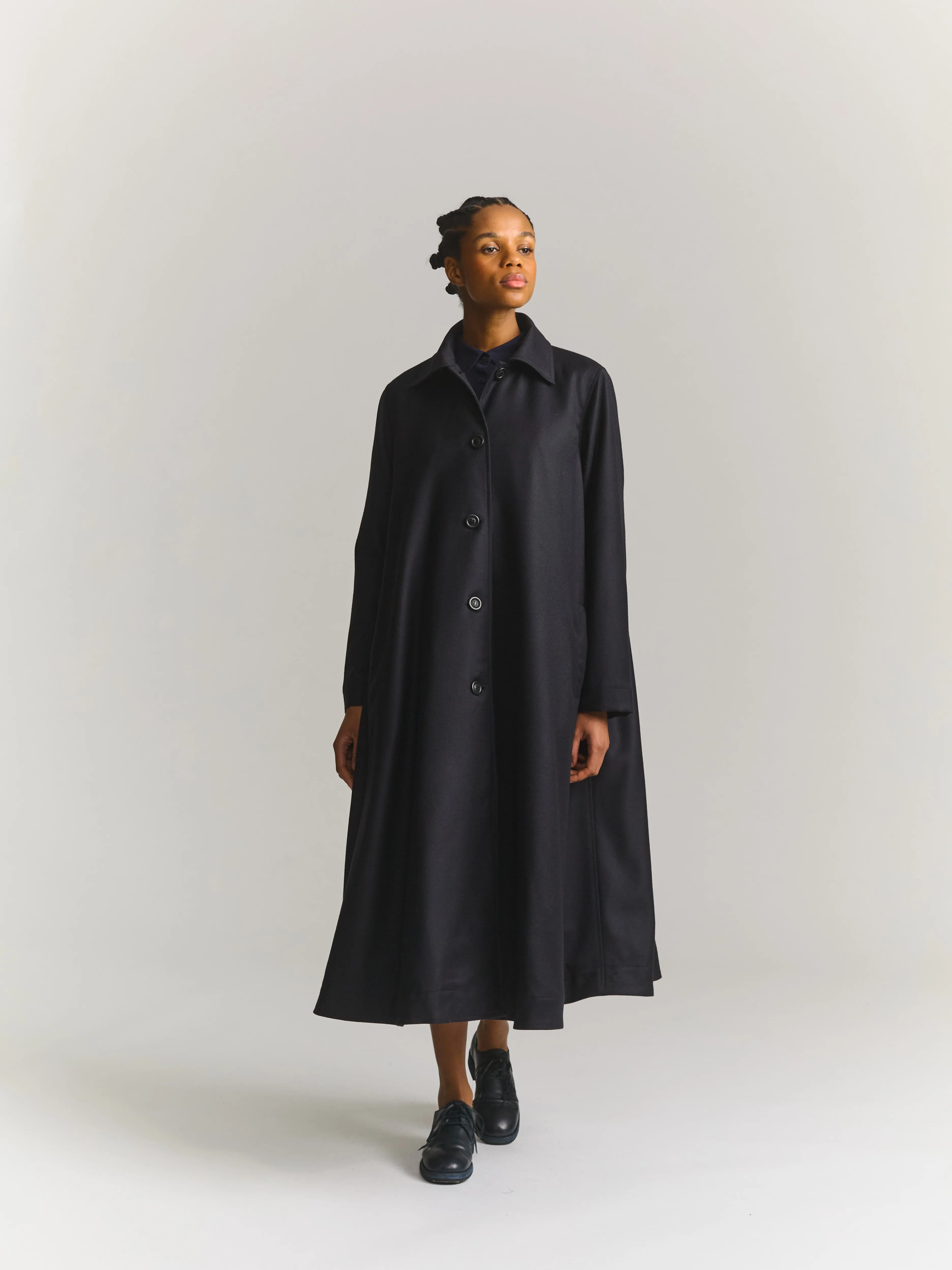 ISABELLE COAT - FLANEL - NAVY sold by Casey Casey