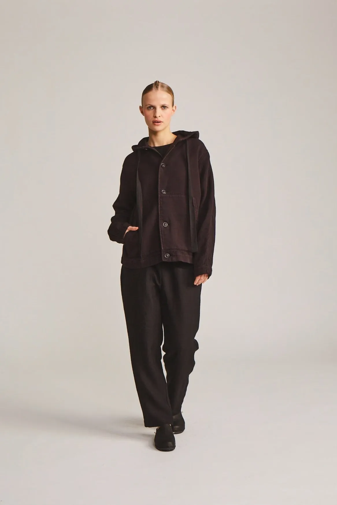 WORKER HOODIE - WOOL COT - BROWN sold by Casey Casey Womens product image thumbnail 4
