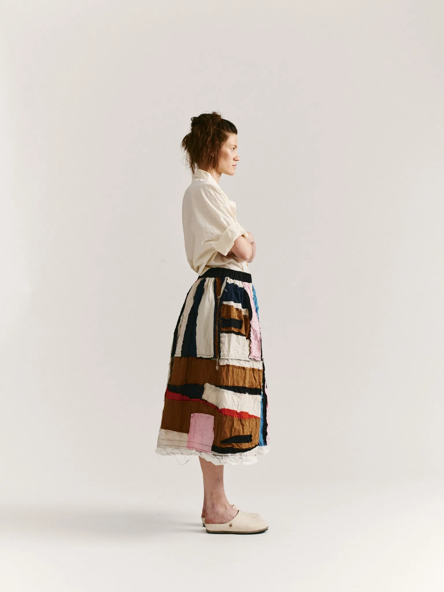 PUFFY SKIRT- SRIPE PATCHWORK - PATCHWORK - AS IS sold by Casey Casey Womens product image thumbnail 3