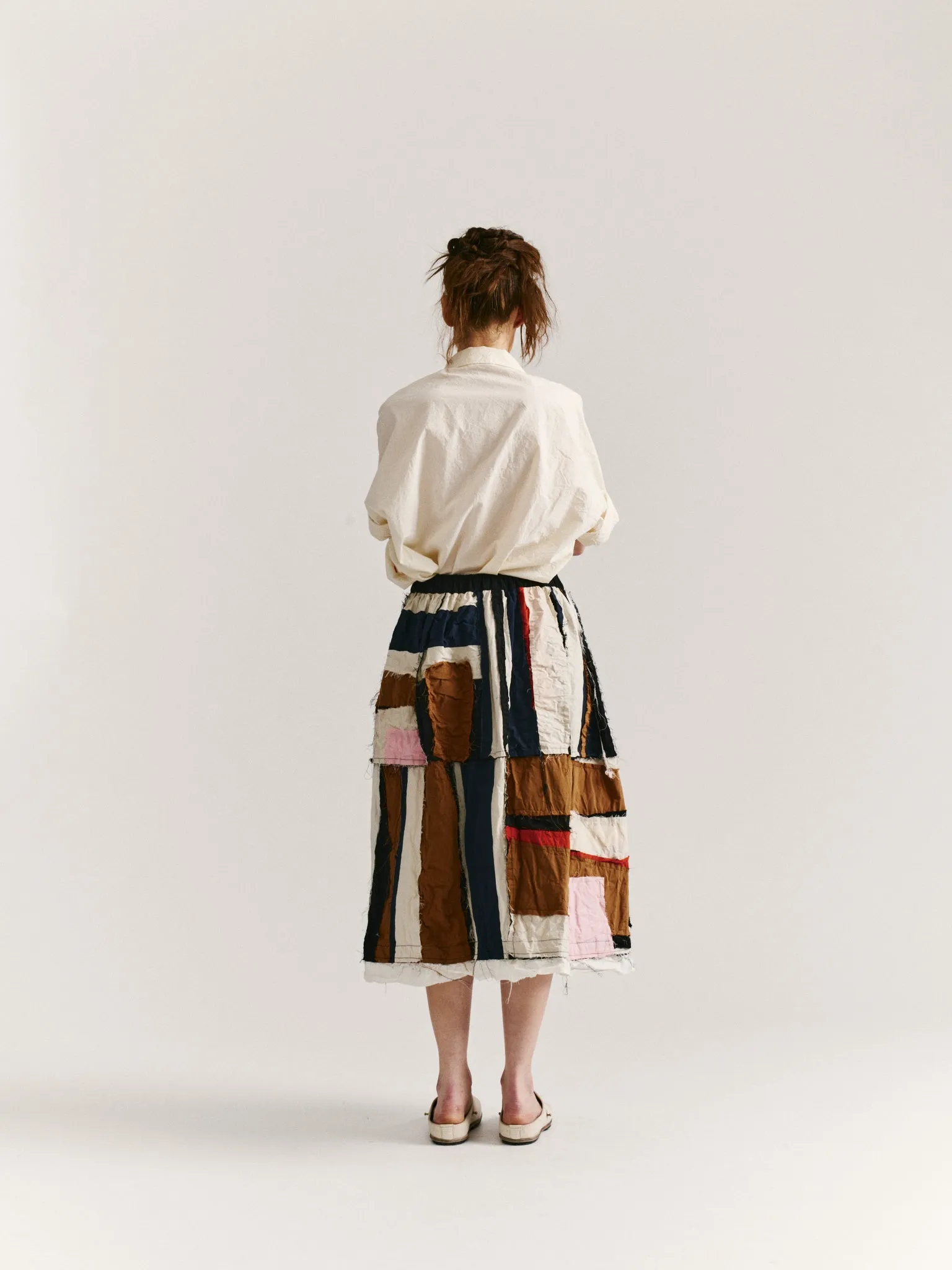 PUFFY SKIRT- SRIPE PATCHWORK - PATCHWORK - AS IS sold by Casey Casey Womens product image thumbnail 4