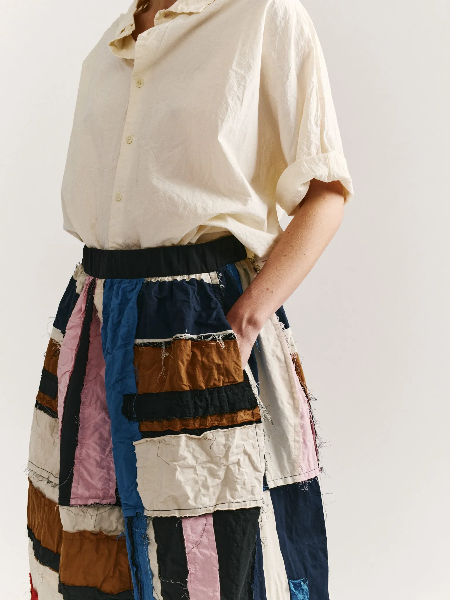 PUFFY SKIRT- SRIPE PATCHWORK - PATCHWORK - AS IS sold by Casey Casey Womens product image thumbnail 5