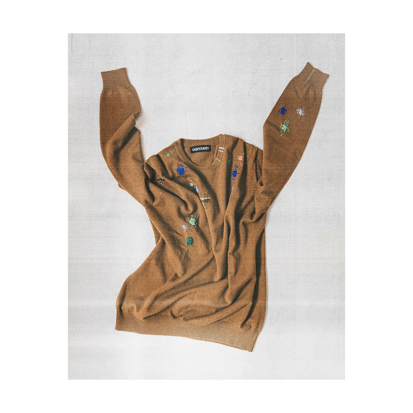 EMBROIDED ROUND NECK SWEATER - CAMEL sold by Casey Casey product image thumbnail 3