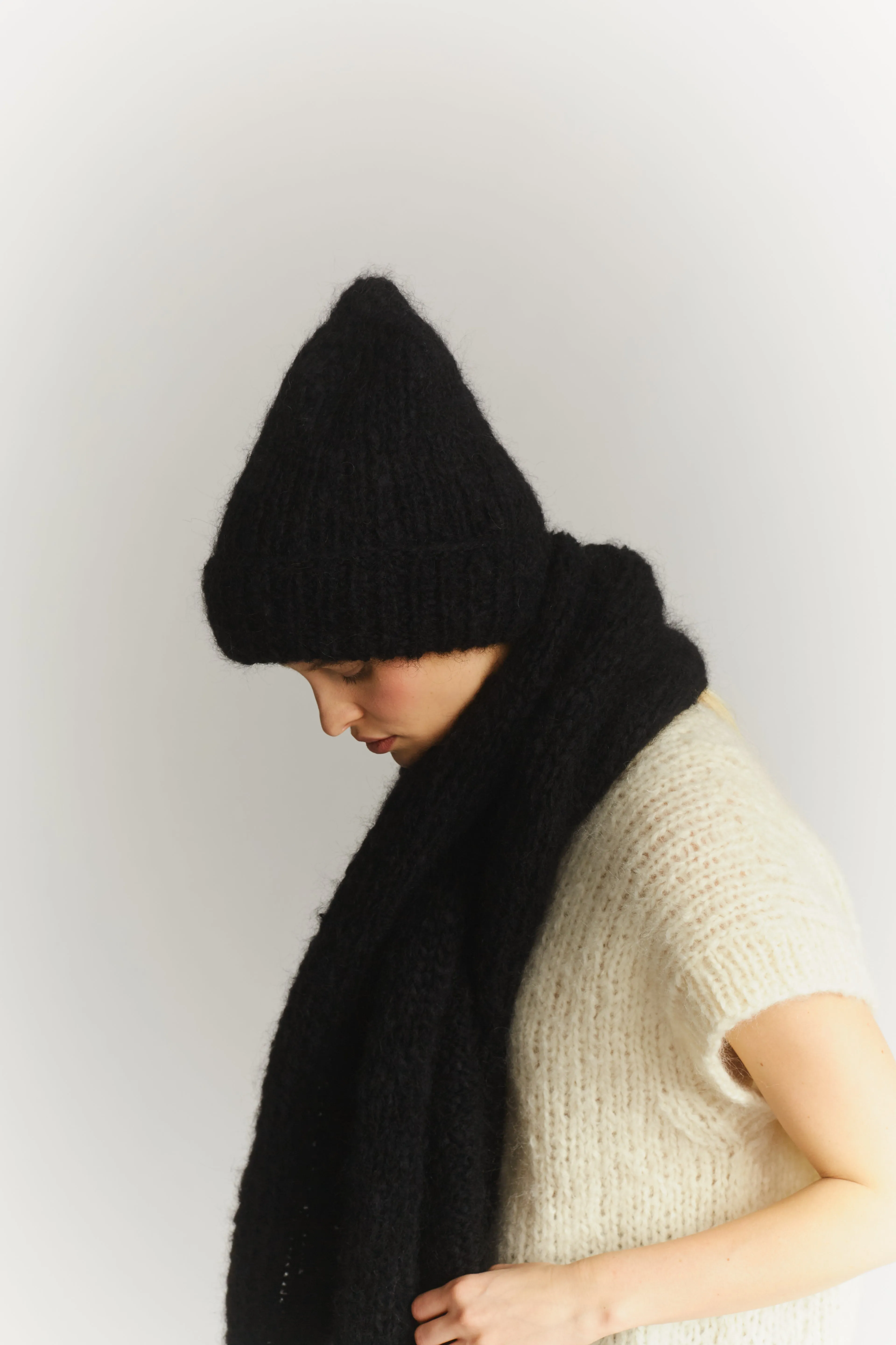 BEANIE - MOHAIR - BLACK sold by Casey Casey Womens product image thumbnail 3