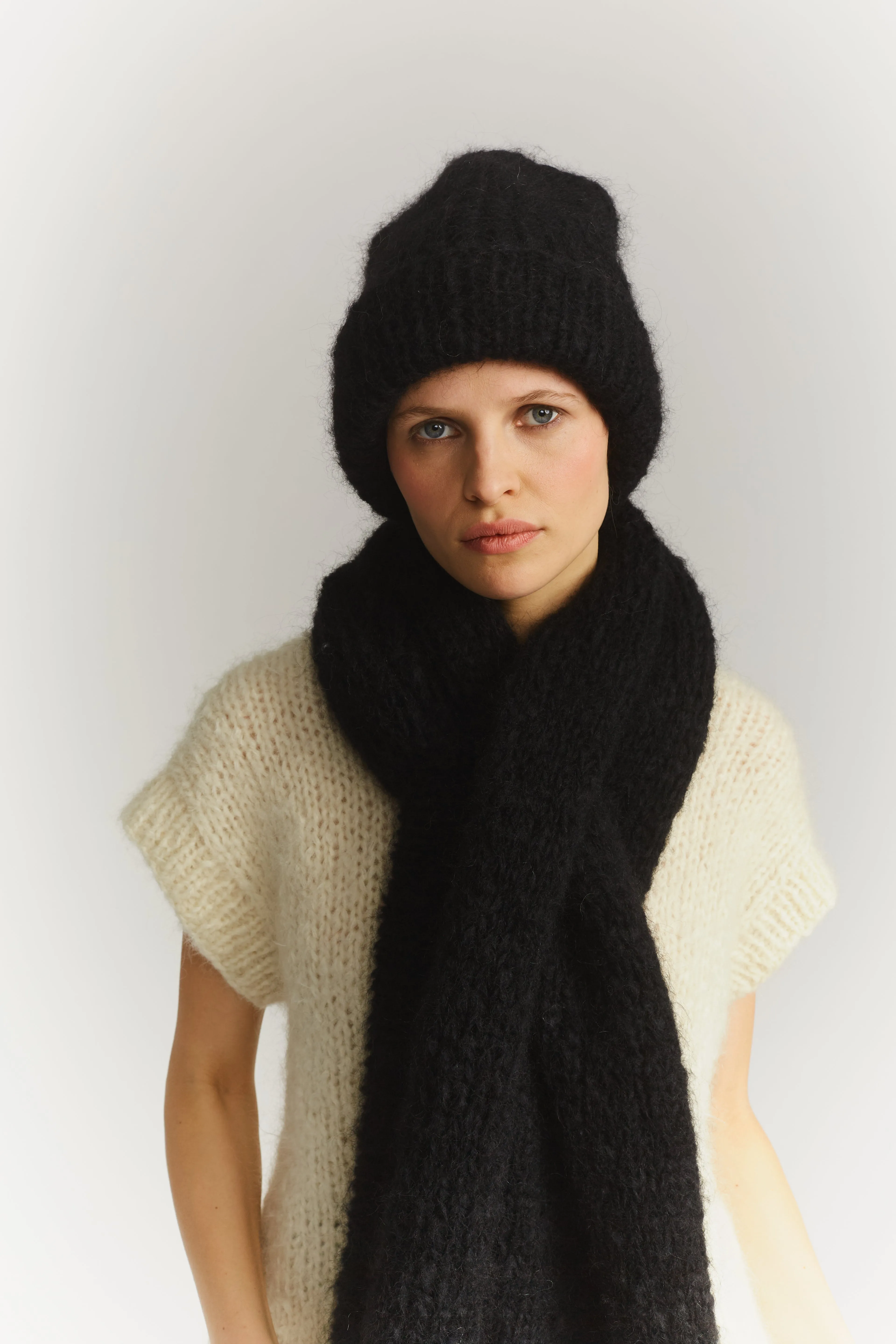 BEANIE - MOHAIR - BLACK sold by Casey Casey Womens product image thumbnail 2