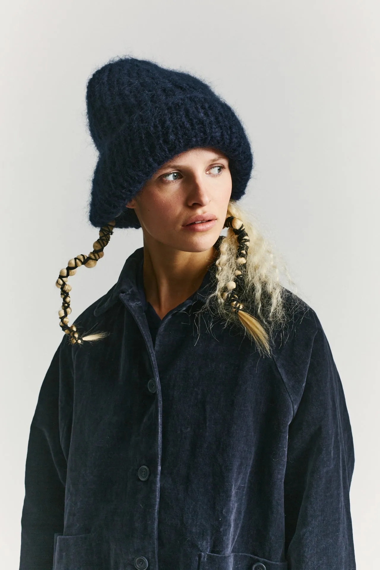BEANIE - MOHAIR - NAVY sold by Casey Casey product image thumbnail 3
