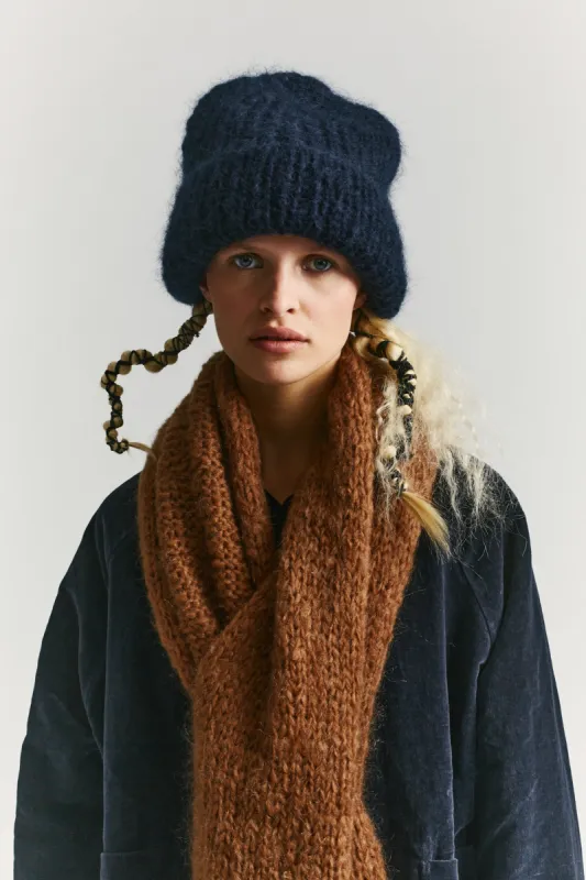BEANIE  - MOHAIR - NAVY sold by Casey Casey