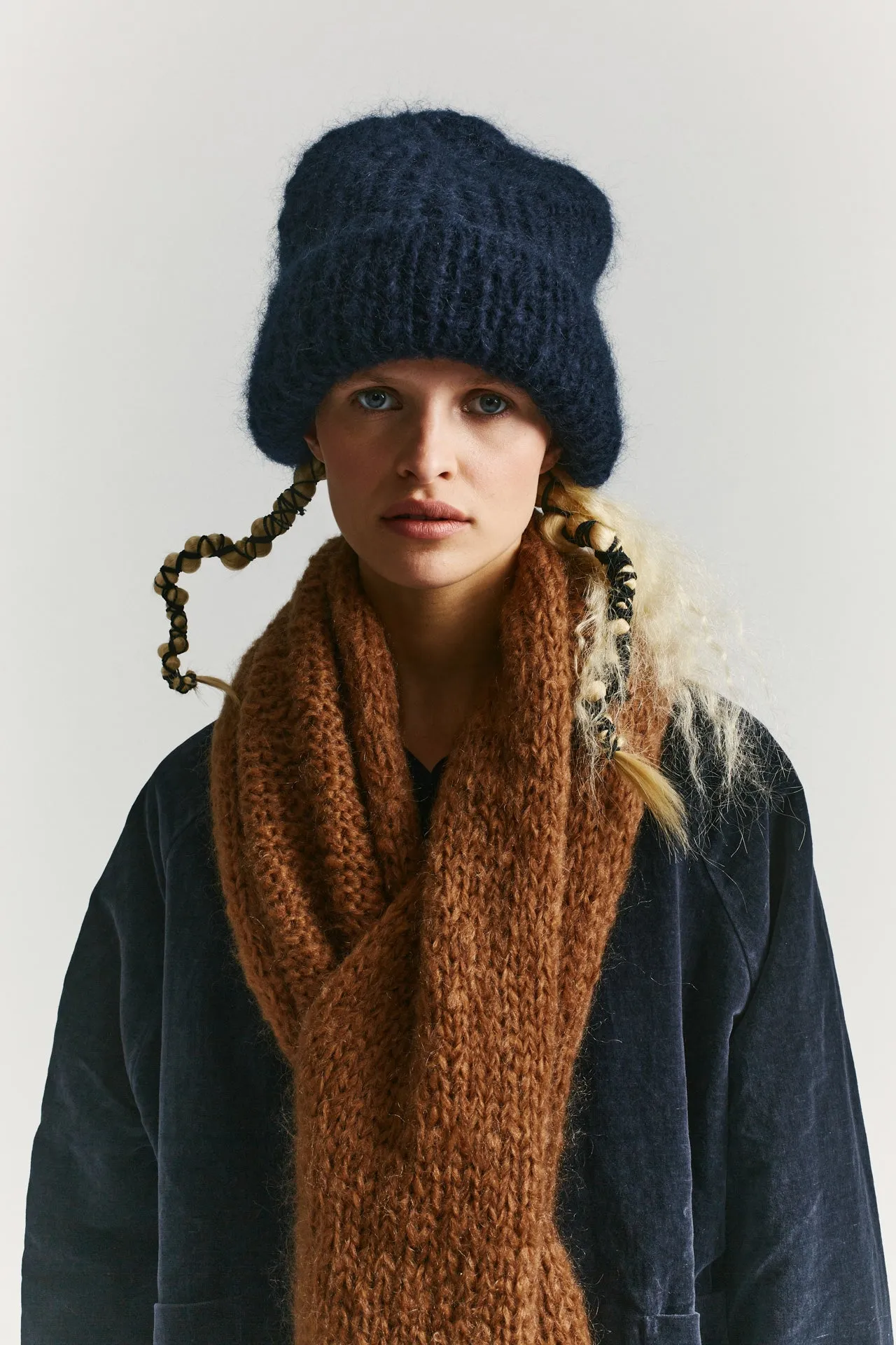 BEANIE - MOHAIR - NAVY sold by Casey Casey