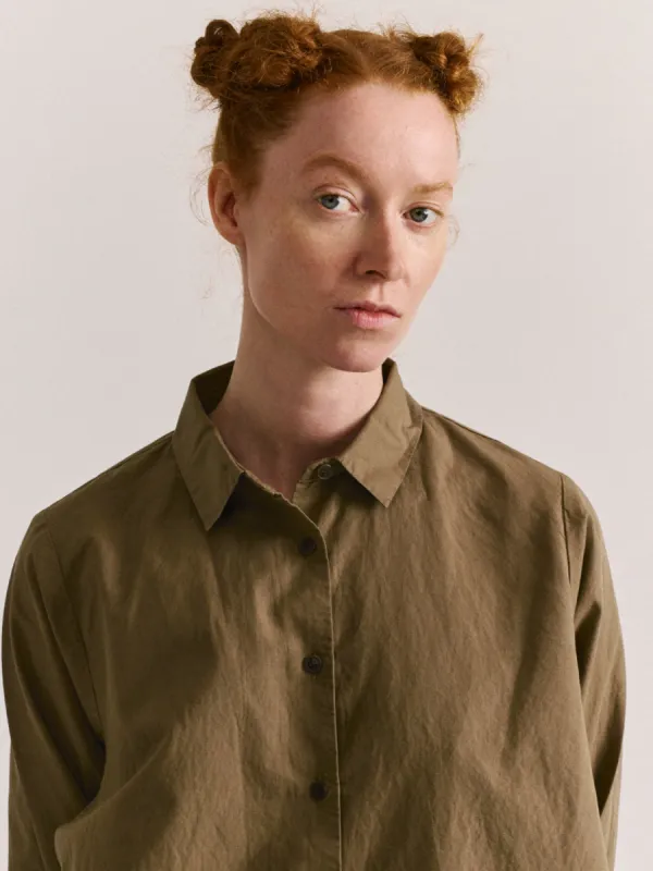 ALIX SHIRT - LIN COT - OLIVE made by Casey Casey