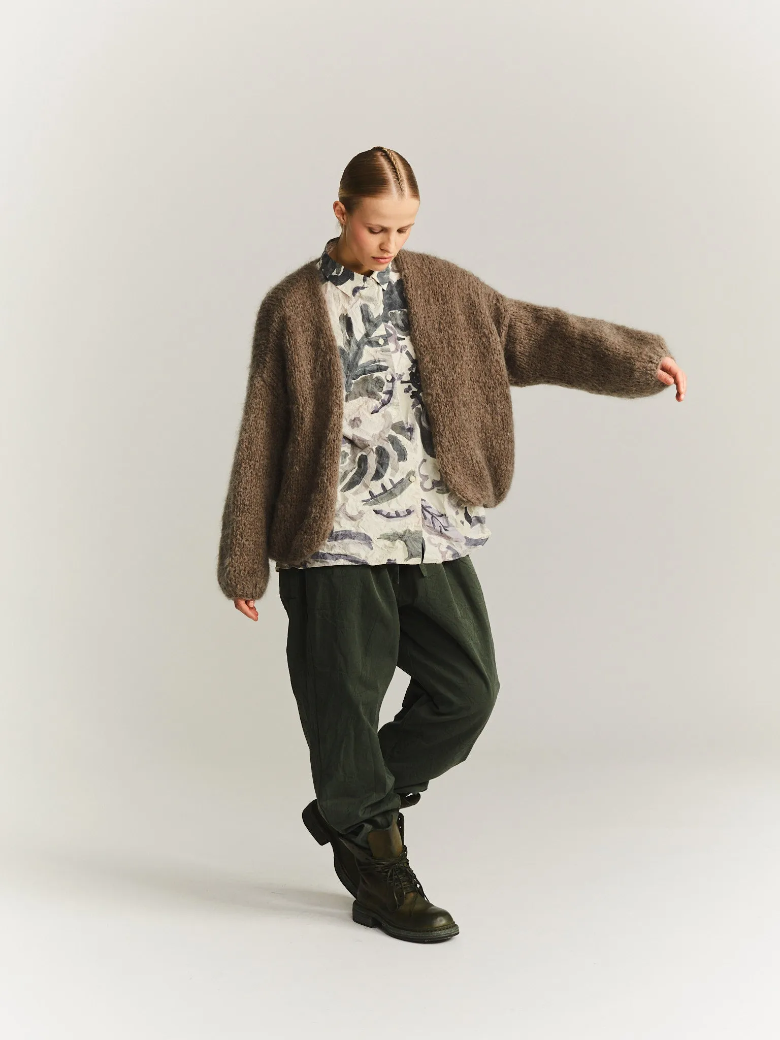 SHIRT CARDIGAN - MOHAIR - KHAKI sold by Casey Casey Womens product image thumbnail 2