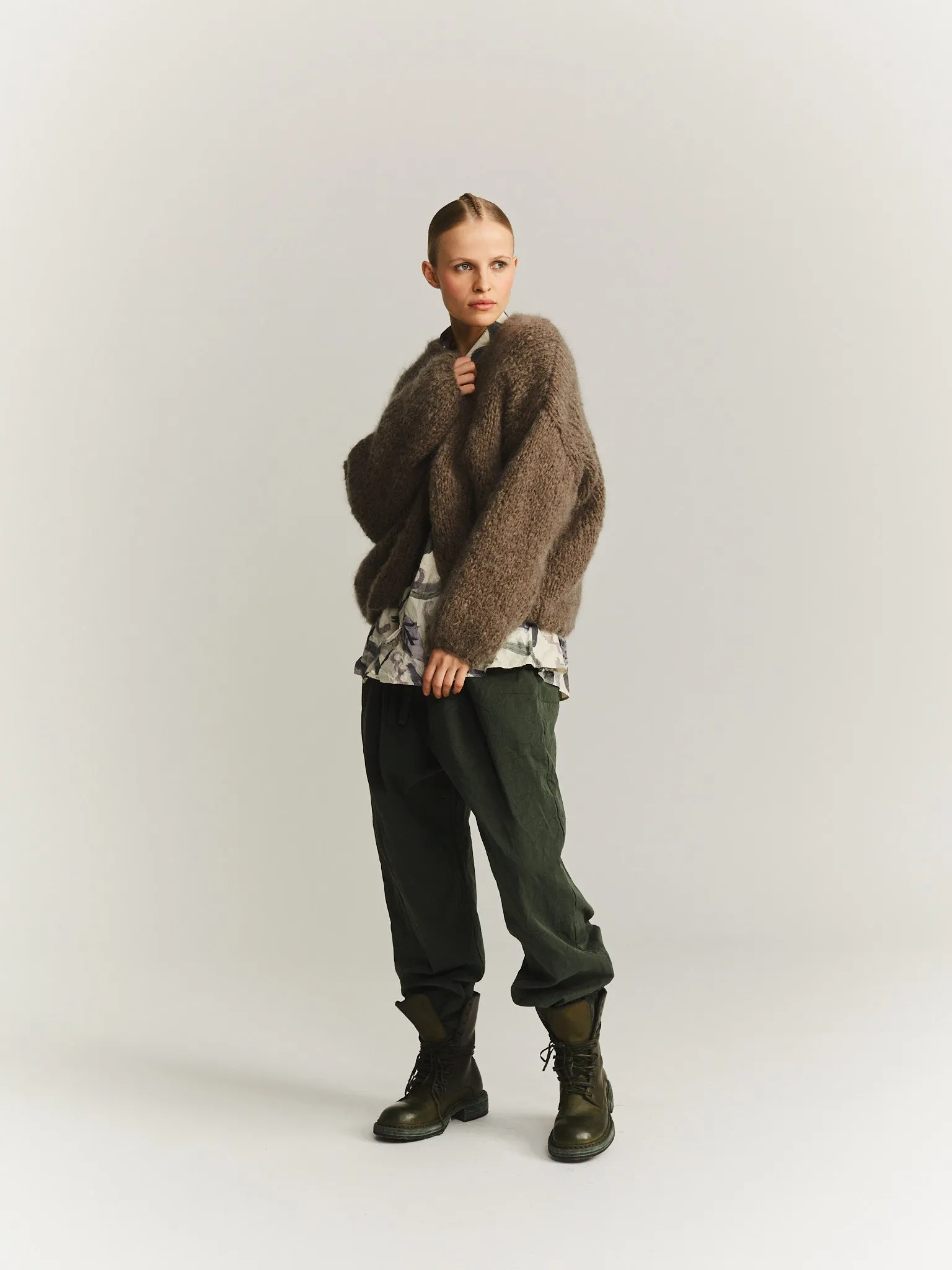 SHIRT CARDIGAN - MOHAIR - KHAKI sold by Casey Casey Womens product image thumbnail 4