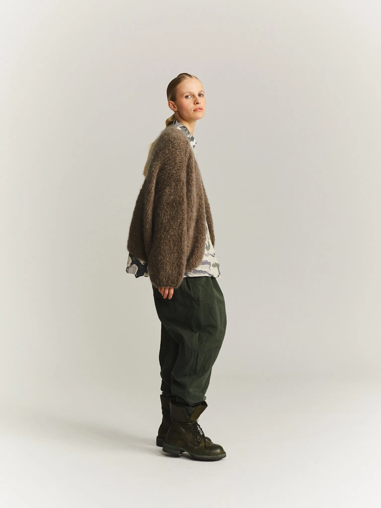 SHIRT CARDIGAN - MOHAIR - KHAKI sold by Casey Casey Womens product image thumbnail 3