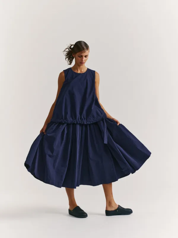 ASTRID DRESS - PAPER COT - NAVY made by Casey Casey