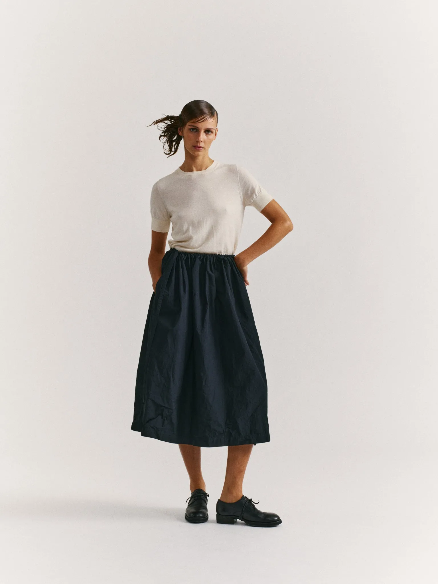 SQUARE SKIRT - TAFFETA - BLACK sold by Casey Casey Womens