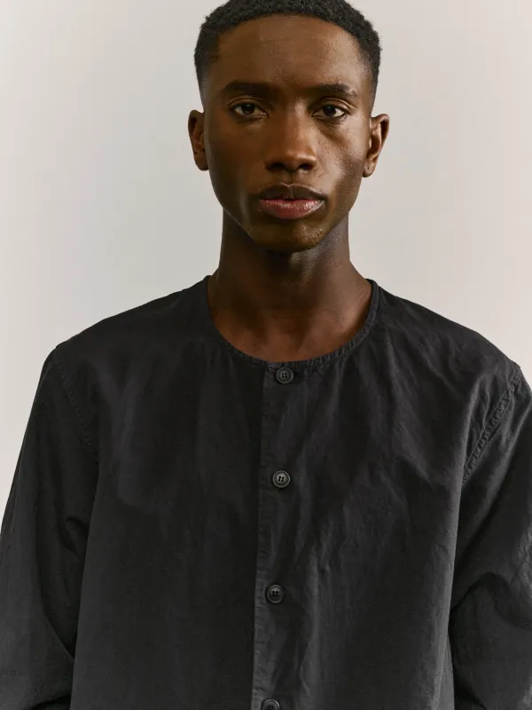 VERGER SHIRT - LIN COT - BLACK made by Casey Casey