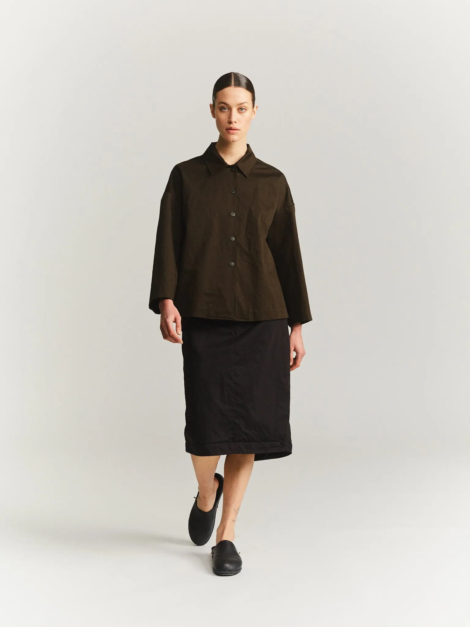 JULIETTE SHIRT - SAT - DARK KHAKI sold by Casey Casey Womens