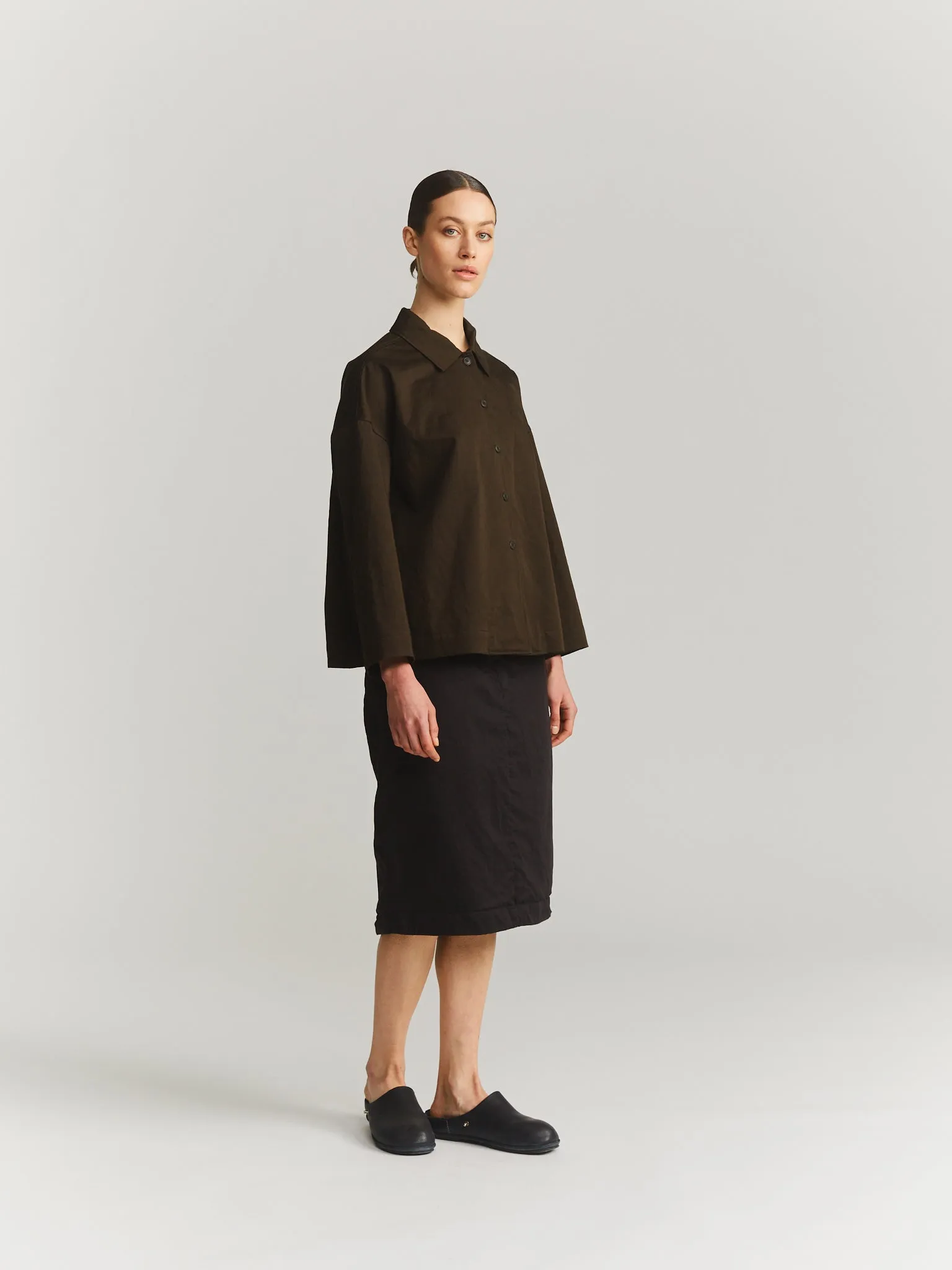 JULIETTE SHIRT - SAT - DARK KHAKI sold by Casey Casey Womens product image thumbnail 4