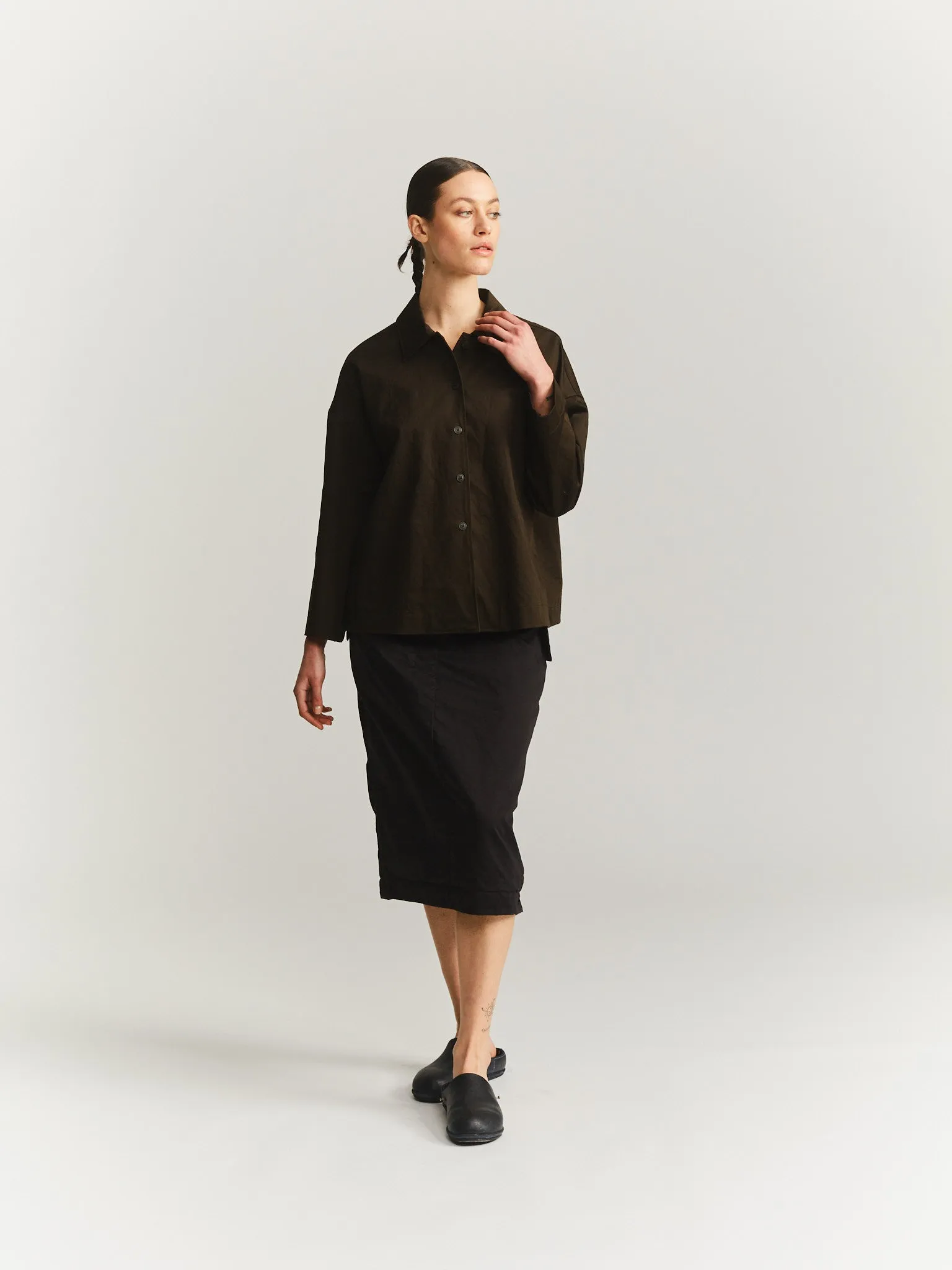 JULIETTE SHIRT - SAT - DARK KHAKI sold by Casey Casey Womens product image thumbnail 3