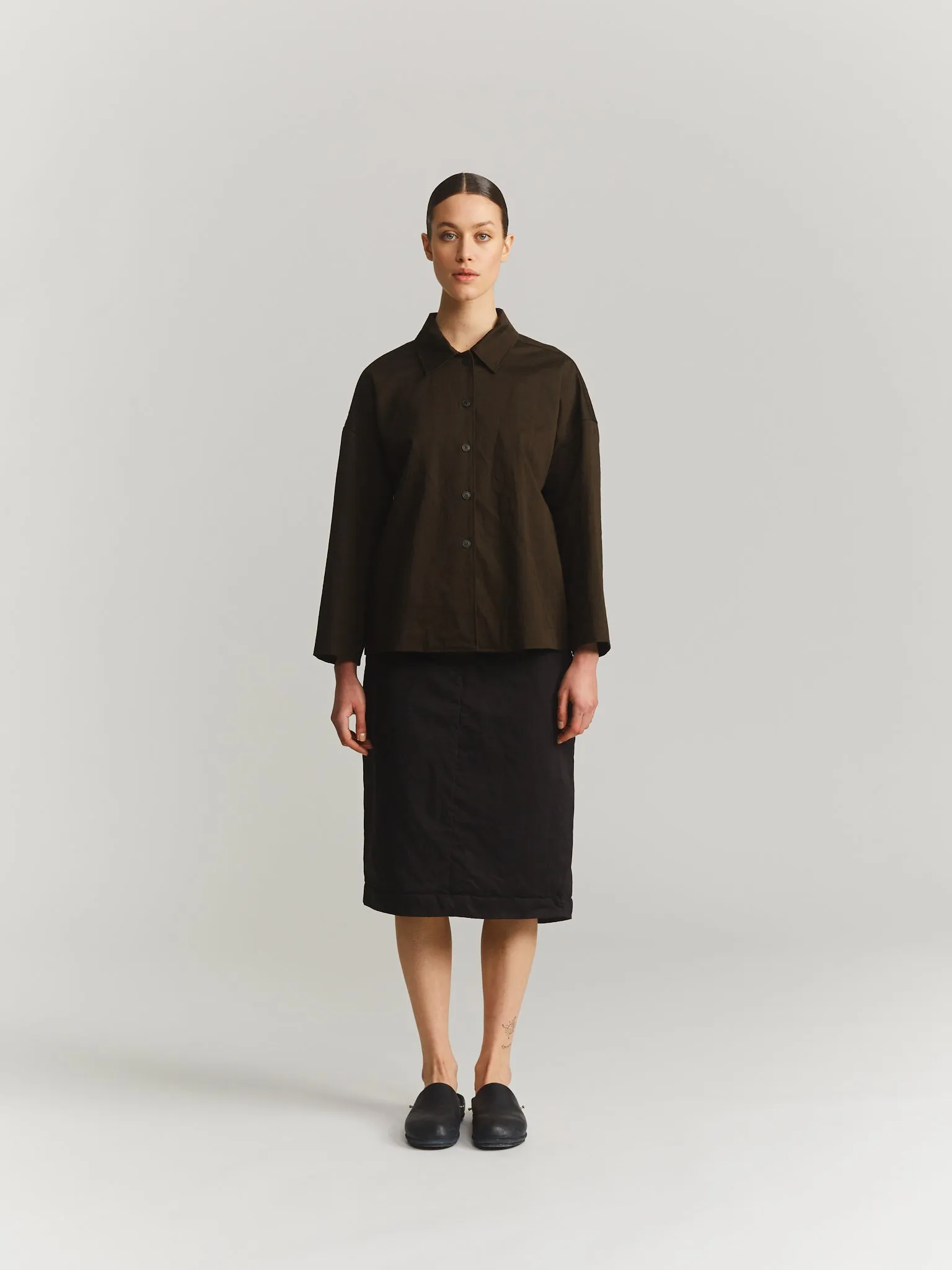 JULIETTE SHIRT - SAT - DARK KHAKI sold by Casey Casey Womens product image thumbnail 5
