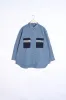 HAMNET SHIRT POCKET PATCHWORK - STORM sold by Casey Casey Womens