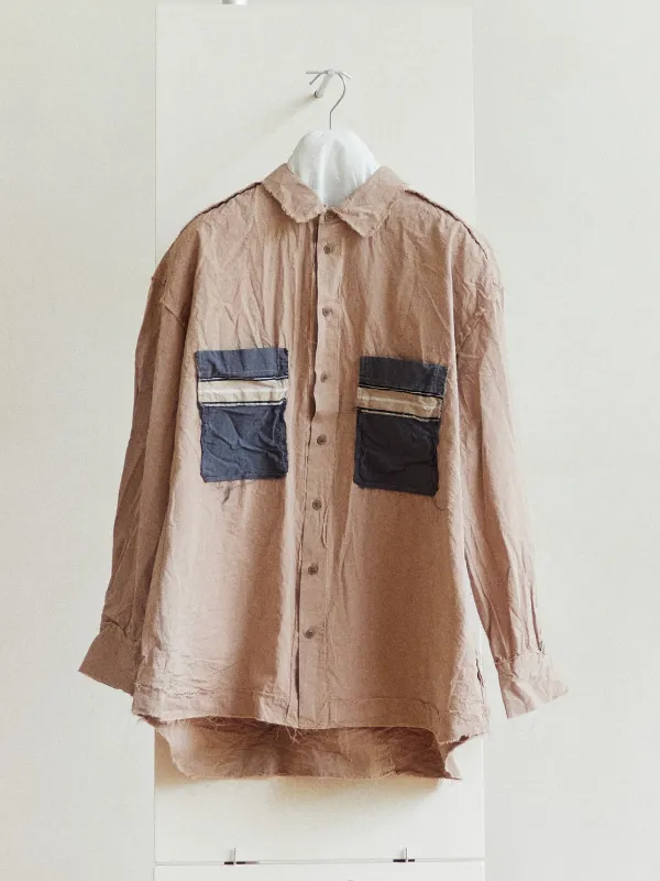 HAMNET SHIRT POCKET PATCHWORK - BEIGE sold by Casey Casey Womens