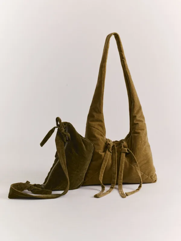 ORIGAMI BAG - MID VELVET - TAUPE made by Casey Casey