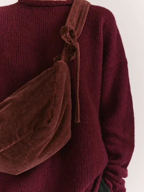 BANANA BAG - L VELVET - PRUNE sold by Casey Casey Womens