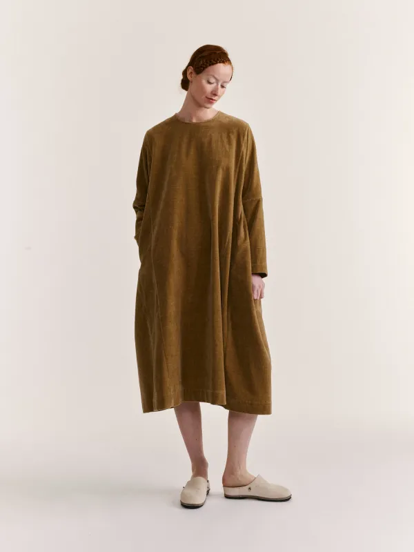 PYJ ROUCH DRESS - L VELVET - BEIGE sold by Casey Casey Womens