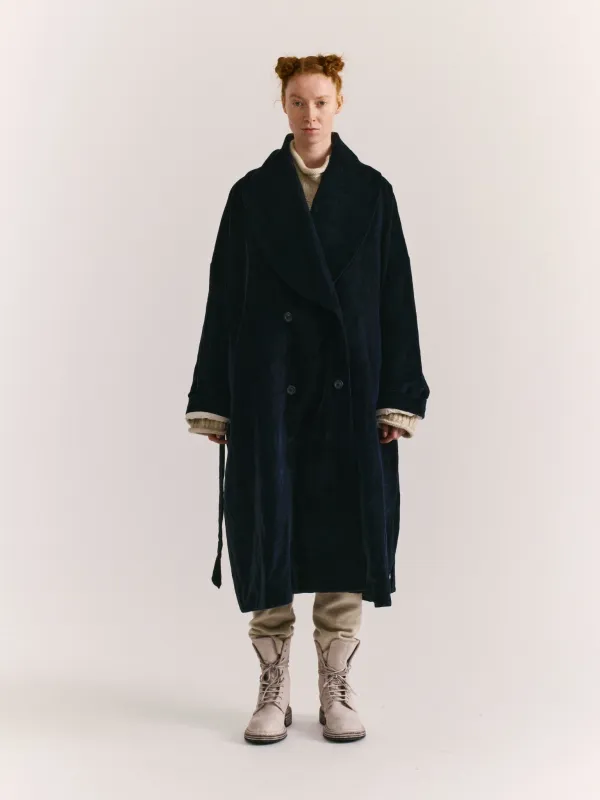 GREAT COAT - MID VELVET - NAVY made by Casey Casey