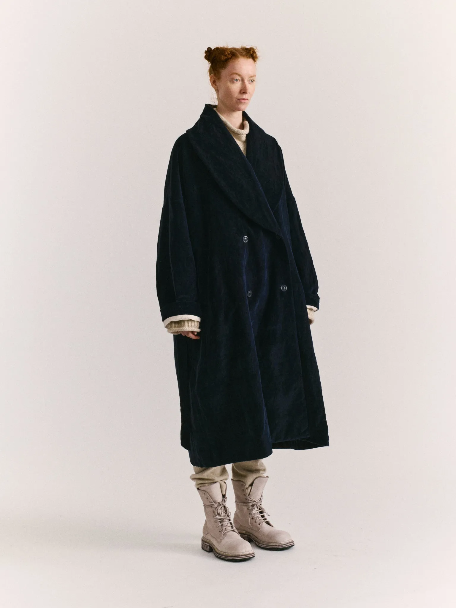 GREAT COAT - MID VELVET - NAVY sold by Casey Casey product image thumbnail 2