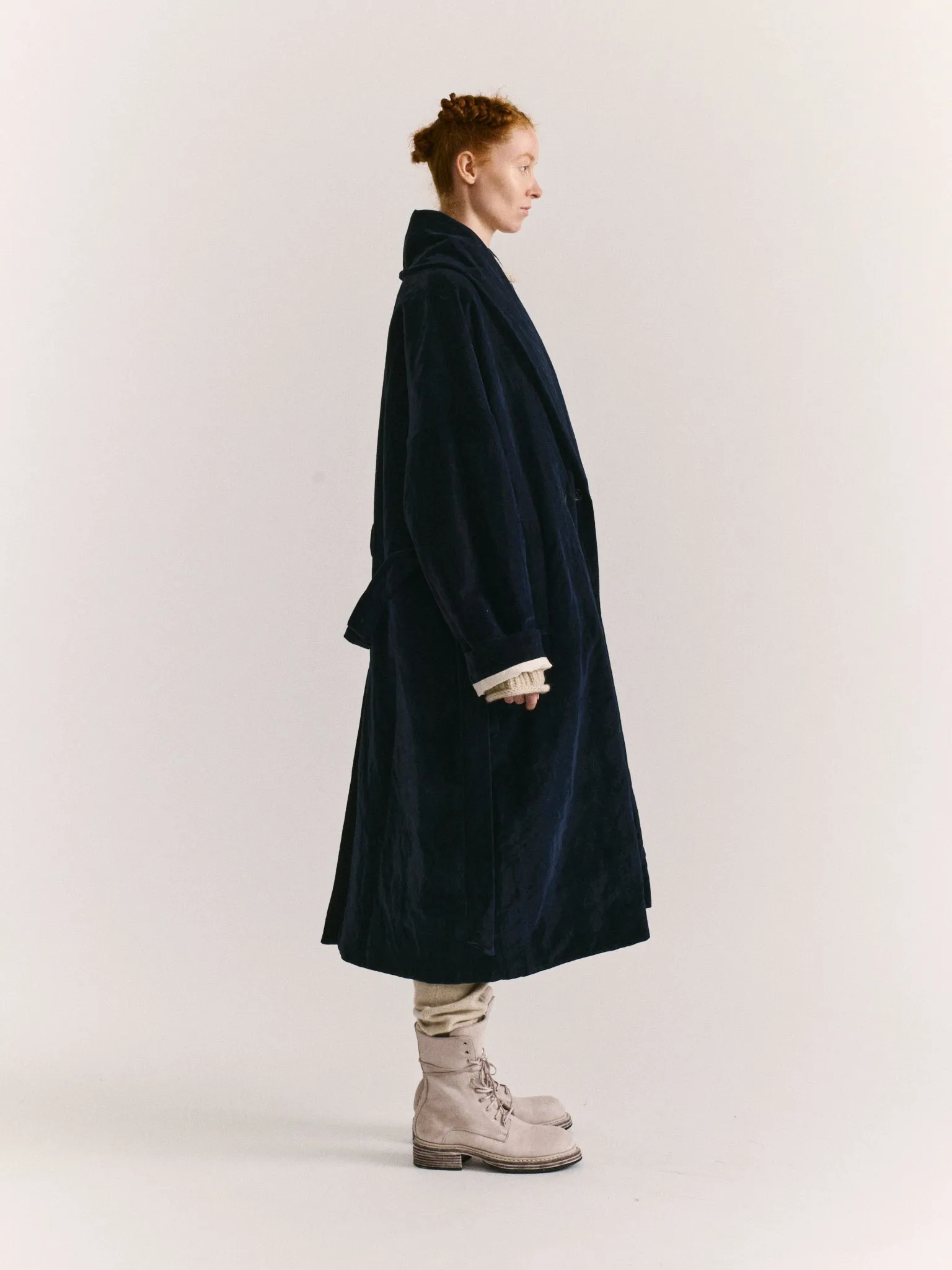GREAT COAT - MID VELVET - NAVY sold by Casey Casey product image thumbnail 3