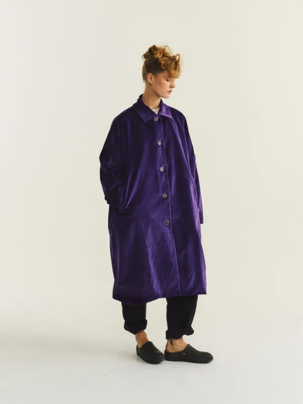BIG BLOBBY COAT - VELVET - Purple made by Casey Casey