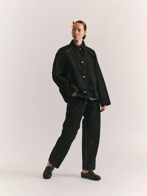 DRAYS TRAVAIL DENIM JACKET  - DENIM - BLACK sold by Casey Casey Womens