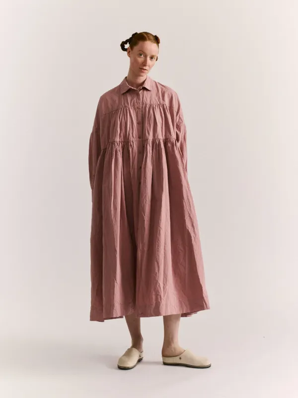 SQUARE LONG SLEEVE DRESS - PAPER COT - PINK made by Casey Casey