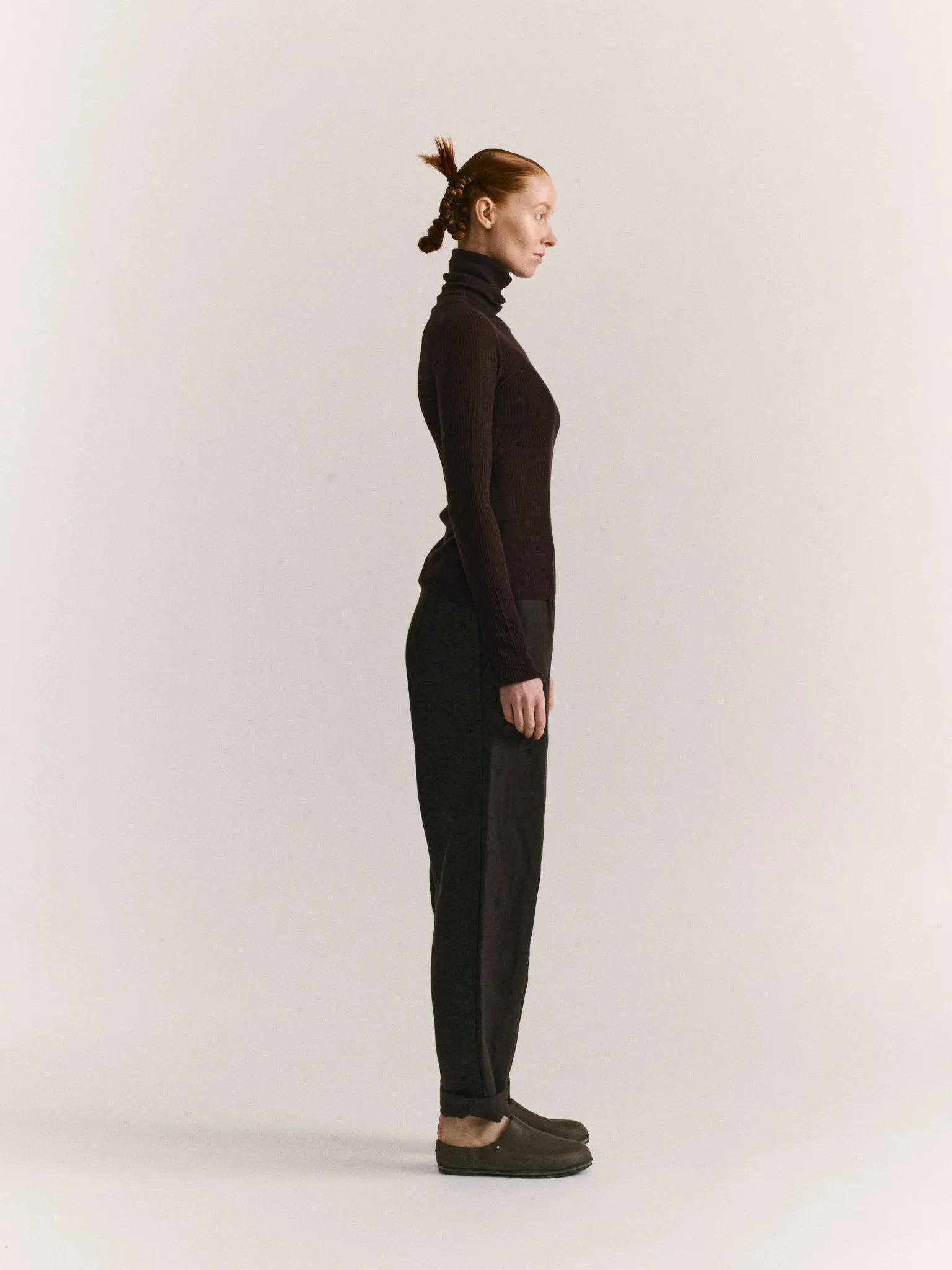 RIB TURTLENECK - RIB LIGHT WOOL 1 - DARK BROWN sold by Casey Casey Womens product image thumbnail 2