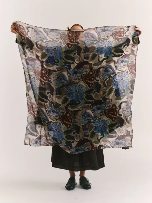 SQUARE SCARF - WOOL CASH - BROWNS sold by Casey Casey Womens