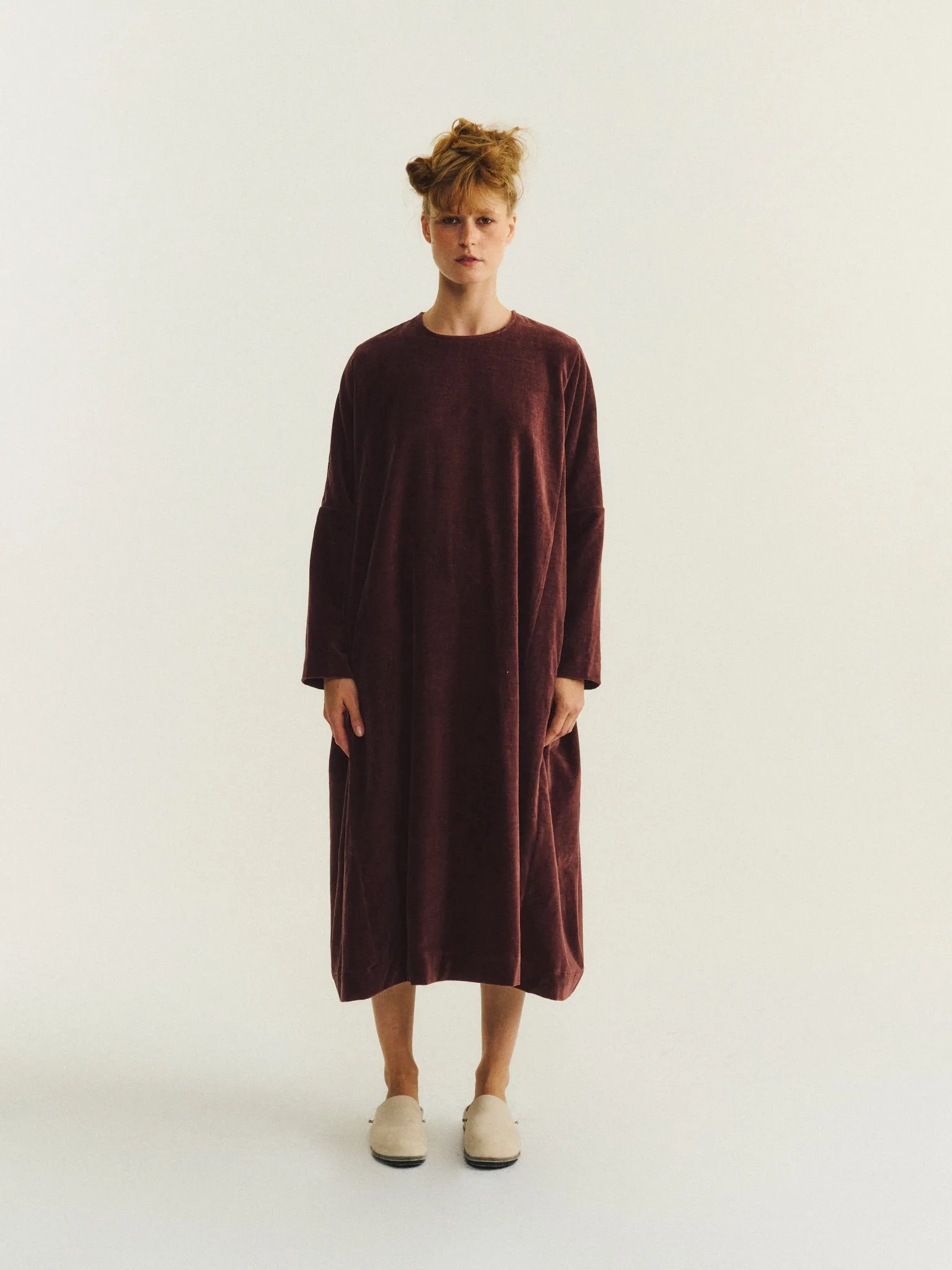 PYJ ROUCH DRESS - L VELVET - PRUNE sold by Casey Casey Womens product image thumbnail 2