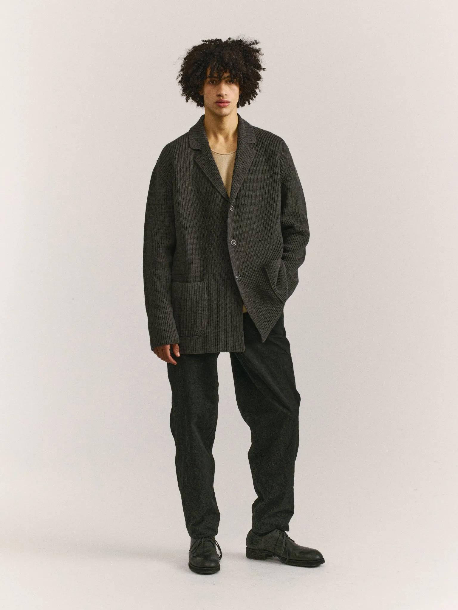 PANNOCCHIA JACKET - CREPE COT - STORM sold by Casey Casey