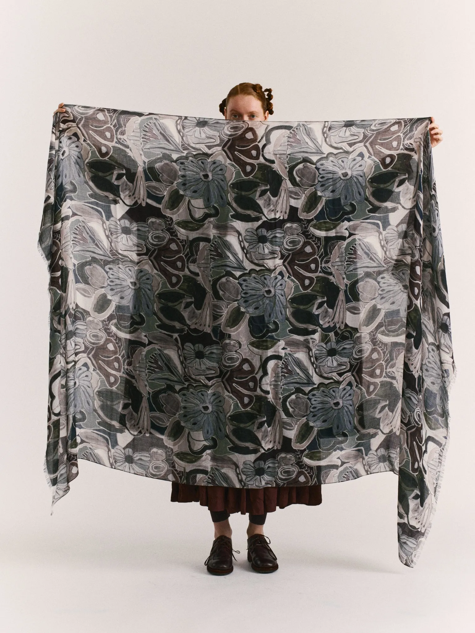 LONG SCARF - CASH SILK - GREYS sold by Casey Casey Womens product image thumbnail 3