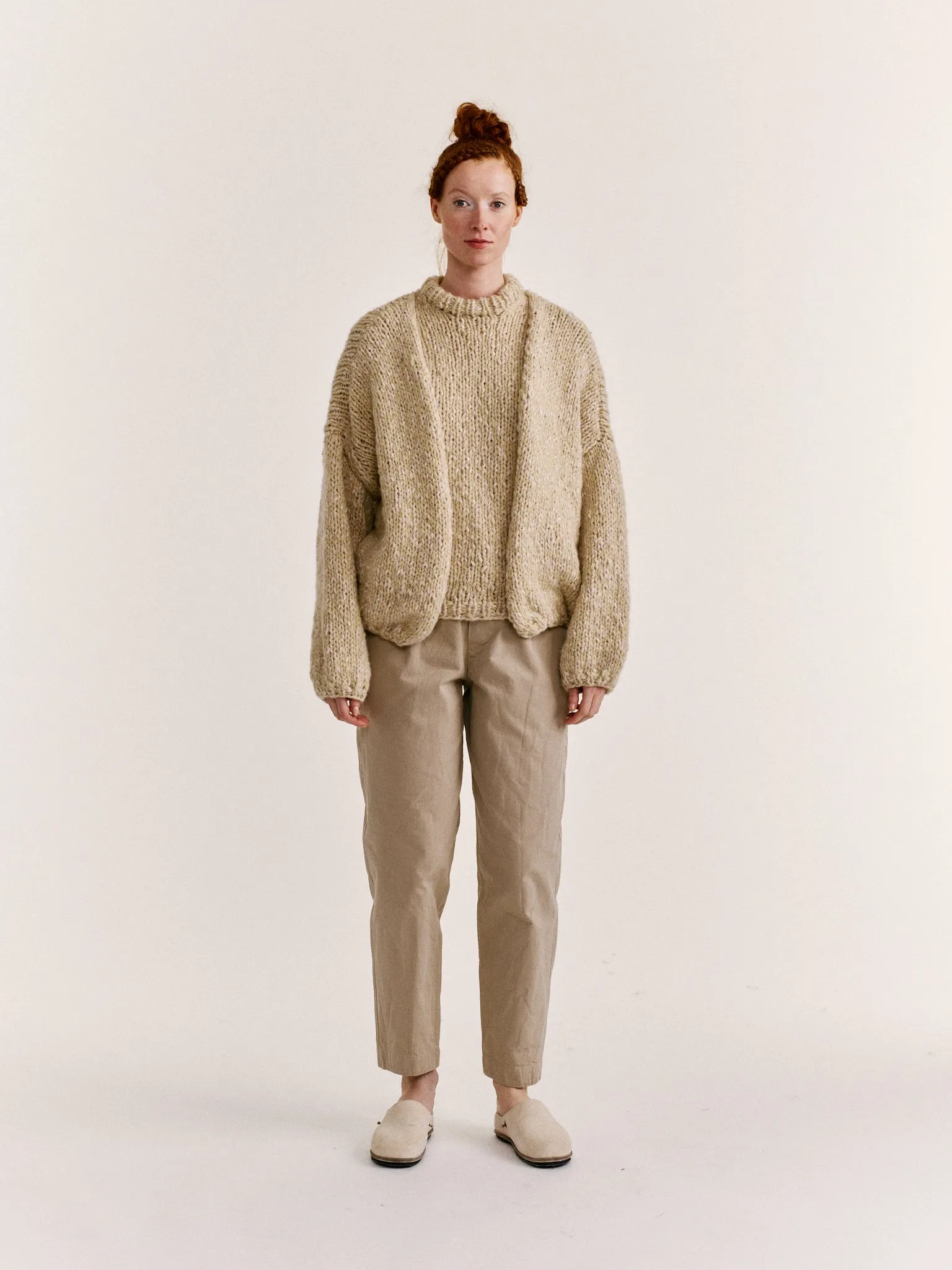 SHORT CARDIGAN - SOFTY MARLED - ECRU/ECRU sold by Casey Casey product image thumbnail 2