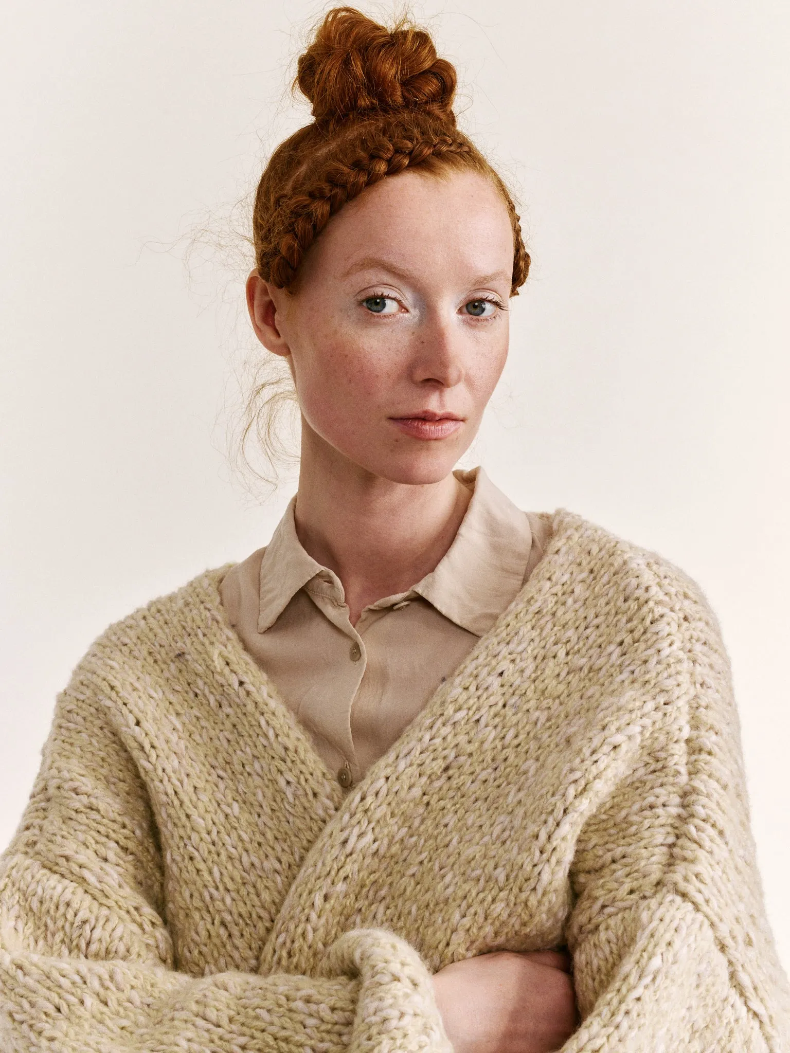 SHORT CARDIGAN - SOFTY MARLED - ECRU/ECRU sold by Casey Casey product image thumbnail 5