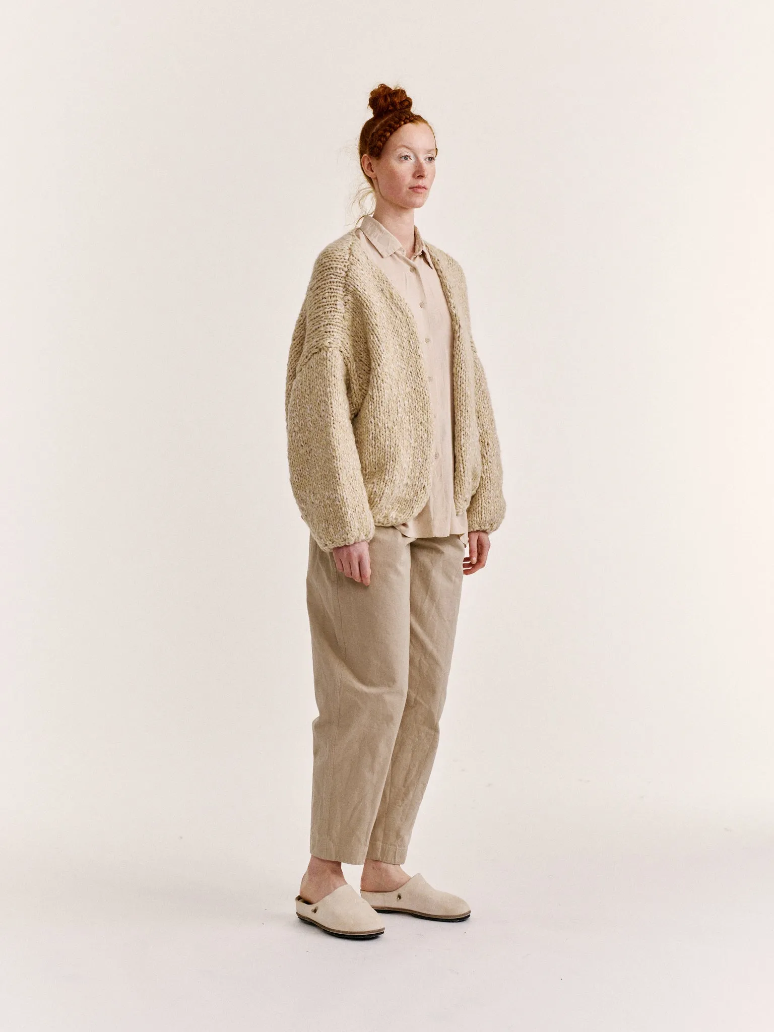 SHORT CARDIGAN - SOFTY MARLED - ECRU/ECRU sold by Casey Casey product image thumbnail 3