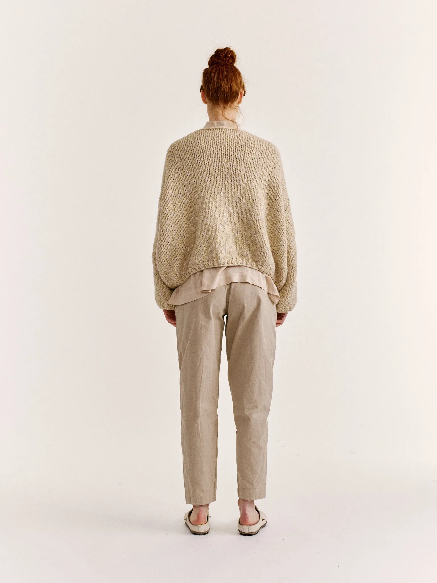 SHORT CARDIGAN - SOFTY MARLED - ECRU/ECRU sold by Casey Casey product image thumbnail 4