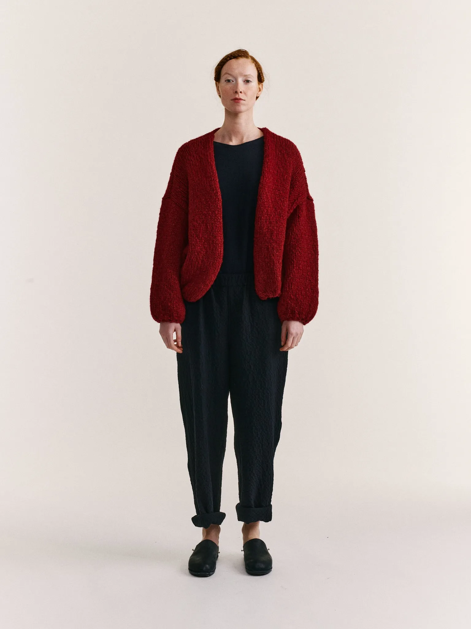 SHORT CARDIGAN - SOFTY MARLED - RED/RED sold by Casey Casey product image thumbnail 3