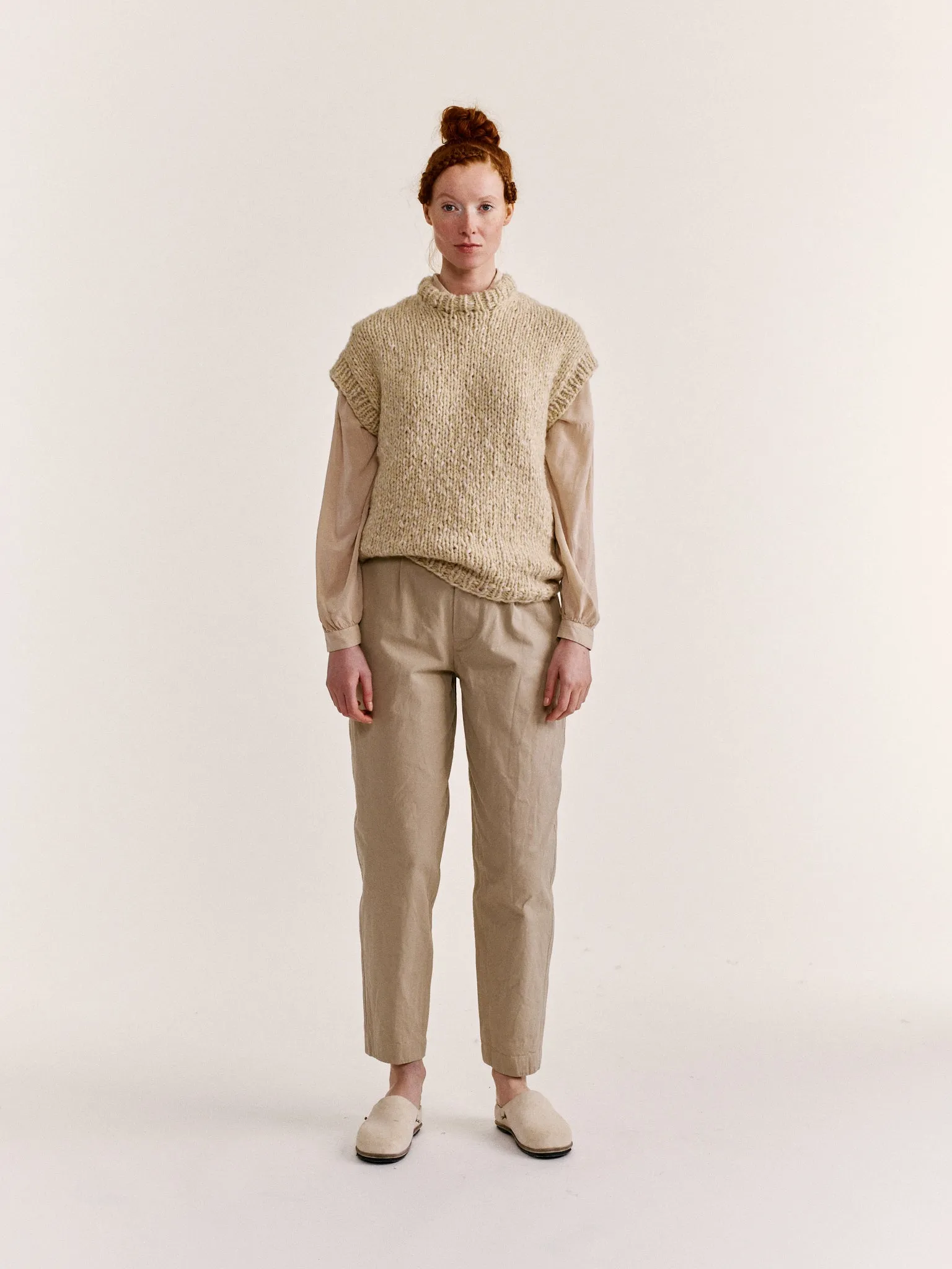 SLEEVELESS JUMPER - SOFTY MARLED - ECRU/ECRU sold by Casey Casey Womens product image thumbnail 2