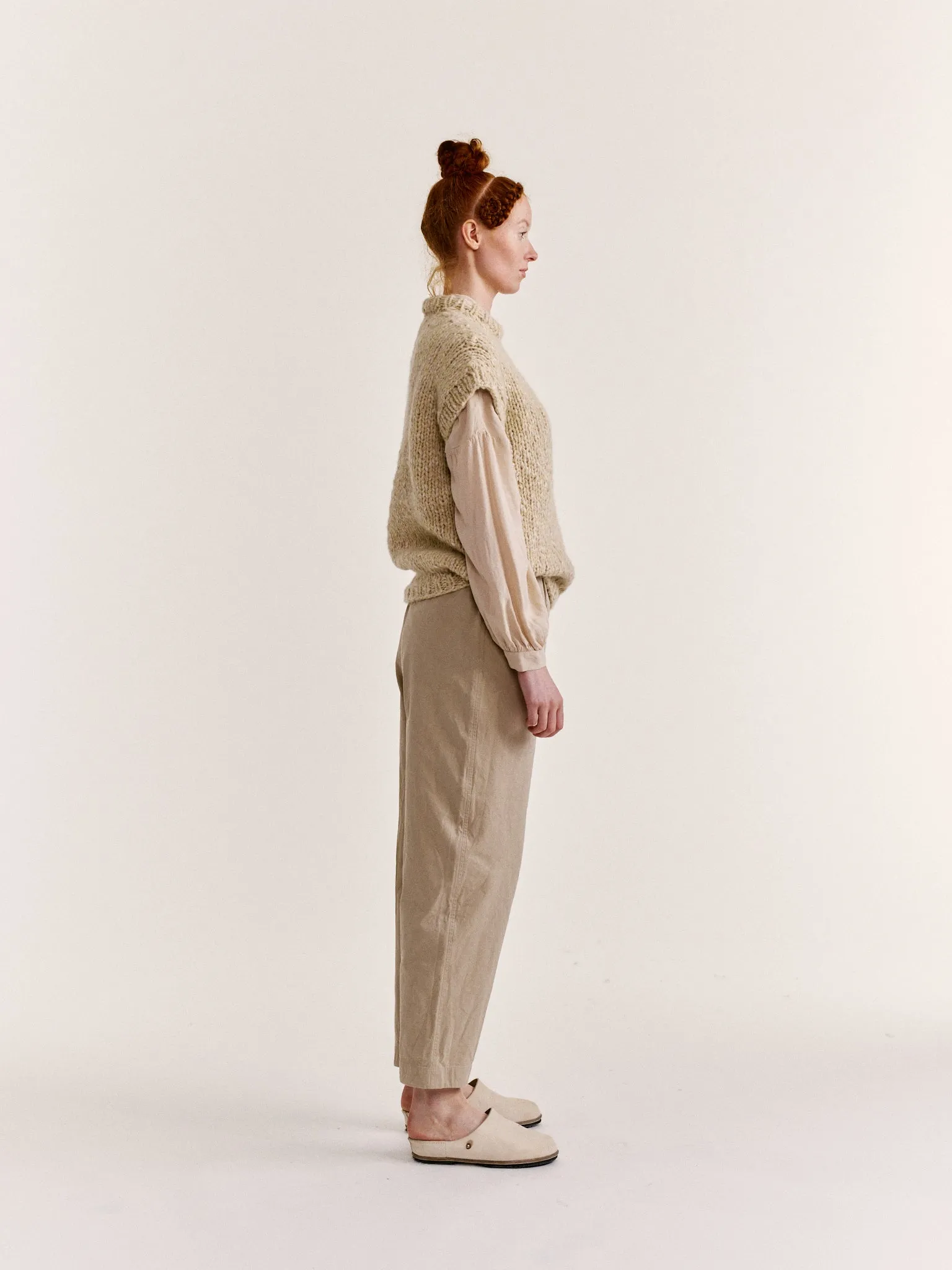 SLEEVELESS JUMPER - SOFTY MARLED - ECRU/ECRU sold by Casey Casey Womens product image thumbnail 3