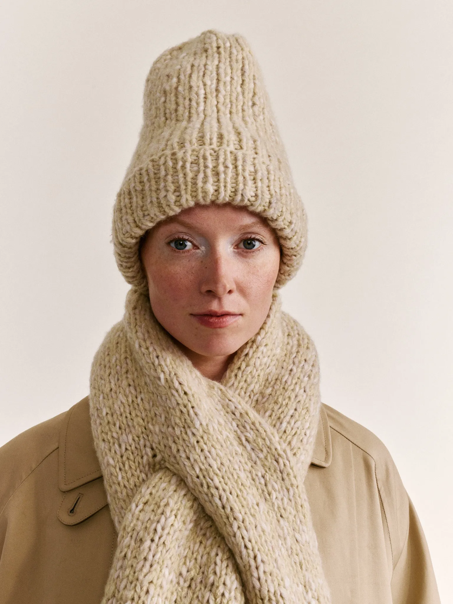 BEANIE - SOFTY MARLED - ECRU/ECRU sold by Casey Casey Womens product image thumbnail 5