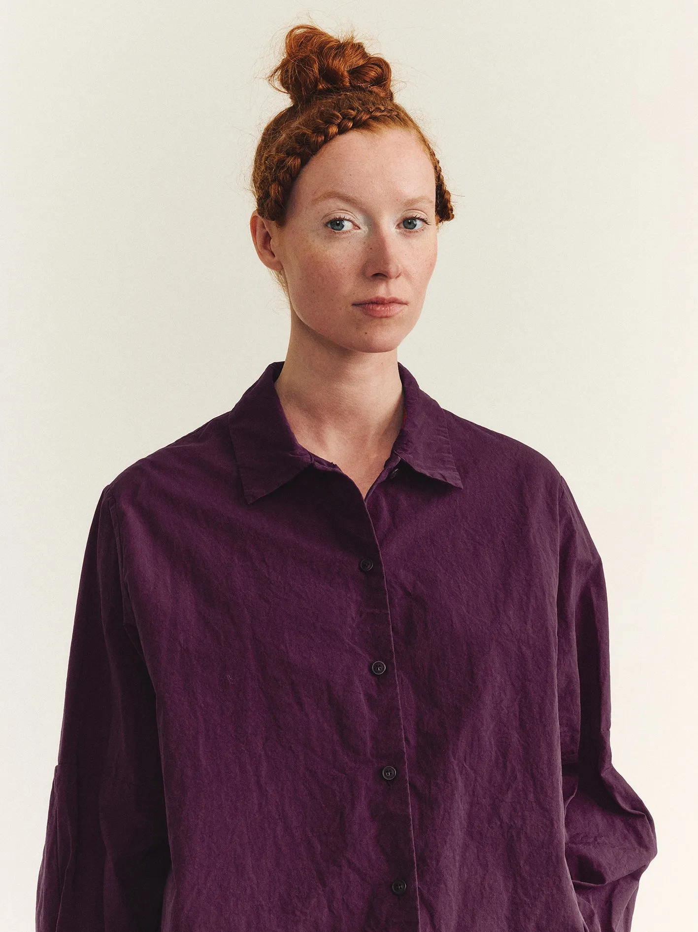 ELENA SHIRT - PAPER COT - BLACKBERRY sold by Casey Casey Womens