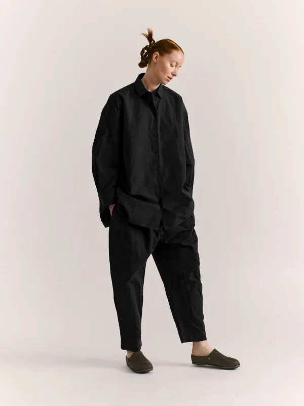 HAMNET SHIRT - PAPER COT - PITCH BLACK sold by Casey Casey Womens