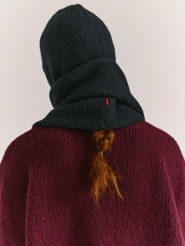 SOFTY HOODED SCARF - WO CASH - BLACK sold by Casey Casey Womens