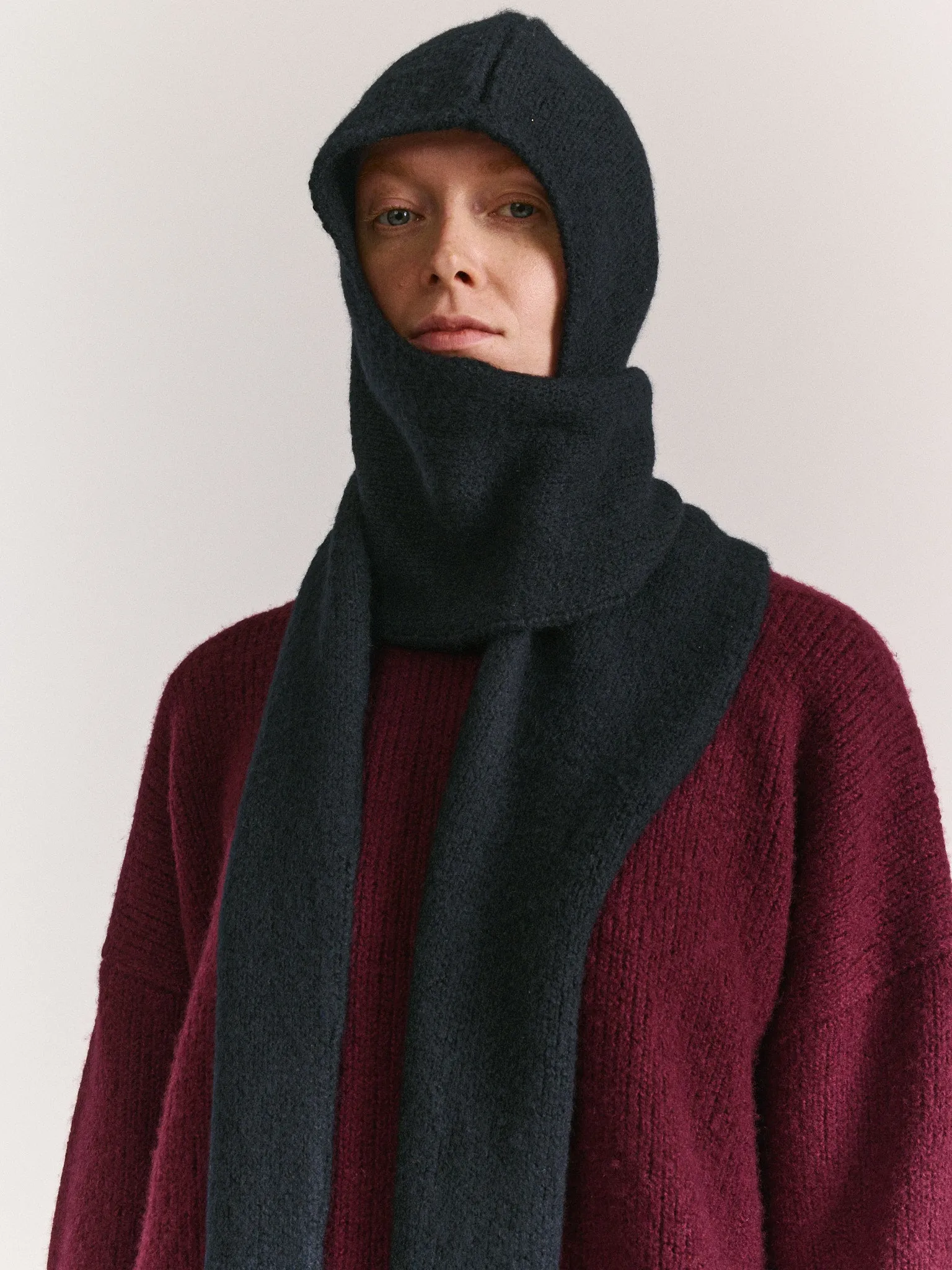 SOFTY HOODED SCARF - WO CASH - BLACK sold by Casey Casey Womens product image thumbnail 2